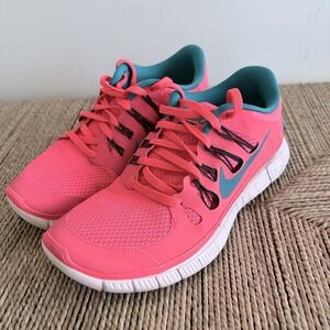 Nike Free 5.0 Women's sz 7.5 Running Shoes Atomic Red Tropical Teal 580591-630
